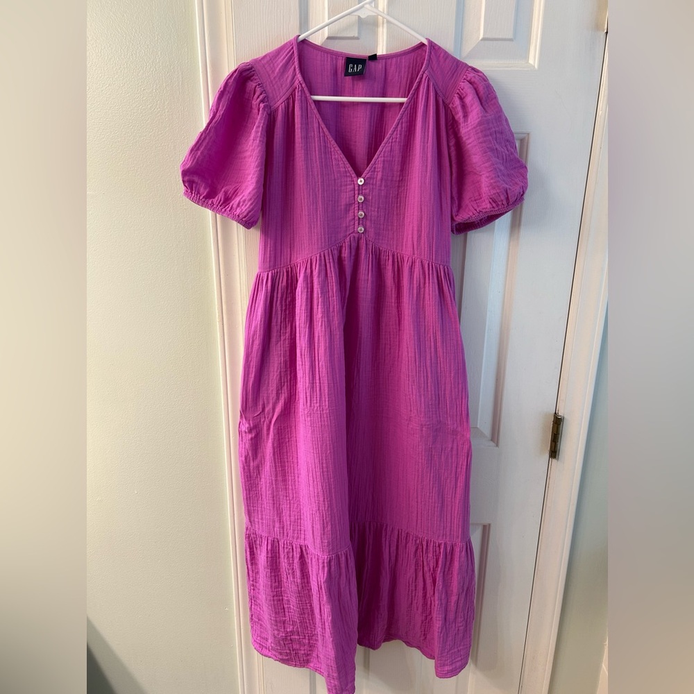 GAP Cotton Gauze Midi Dress